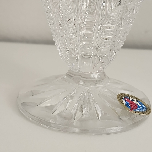 Hofbauer Collection echt bleikrostal Crystal Fan Vase, Ruby Red & Clear, 9" - Picture 12 of 13